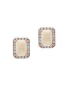 Effy Aurora Diamond, Opal And 14k Yellow Gold Stud Earrings