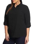1.state Plus Patch Pocket Button Front Shirt