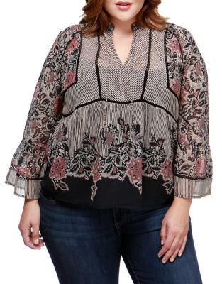 Lucky Brand Plus Printed Top