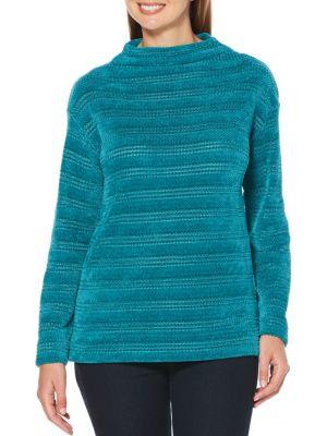 Rafaella Mock-neck Jacquard Knit Sweater