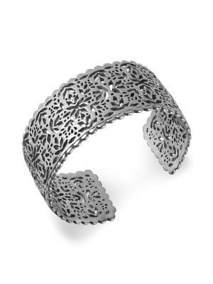 Lucky Brand Silvertone Geo Openwork Drama Cuff Bracelet