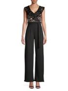 Quiz Ruffle Lace Crepe Jumpsuit