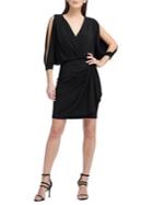 Donna Karan Three Quarter-sleeve Wrap Dress