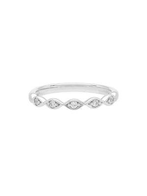 Lord & Taylor Diamond-embellished Sterling Silver Band Ring