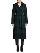 Pendleton Aurora British Plaid Reefer Double-breasted Wrap Coat