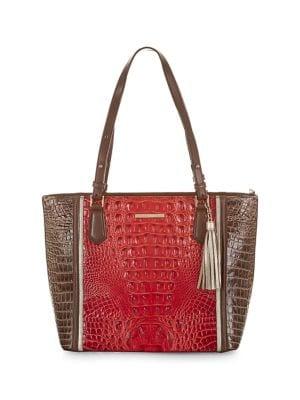 Brahmin Medium Lava Chenoa Misha Leather Tote