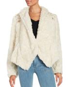 Free People Embroidered Faux Fur Coat