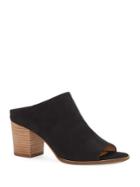 Lucky Brand Organza Leather Block Heel Mules