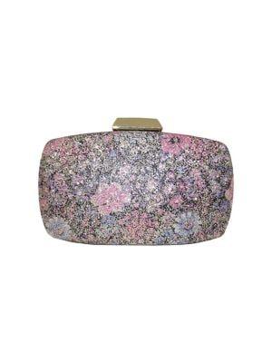 Sondra Roberts Floral Glitter Minaudiere