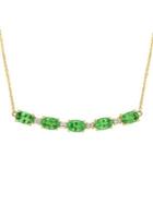 Sonatina 14k Yellow Gold, Tsavorite & Diamond Pendant Necklace