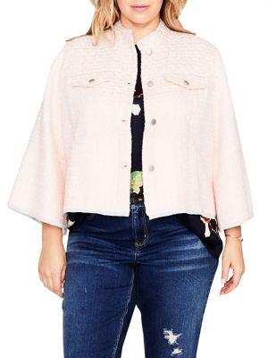 Rachel Rachel Roy Plus Bell-sleeve Textured Jacket