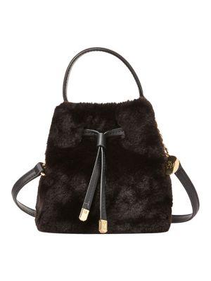 Lauren Ralph Lauren Faux Fur Mini Drawstring Bucket Bag
