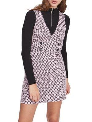 Miss Selfridge Printed Jacquard Pinny Shift Dress