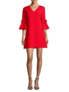 Eliza J Petite Ruffled Bell-sleeve Dress