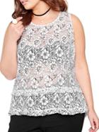 Addition Elle Michel Studio Embroidered Sleeveless Top
