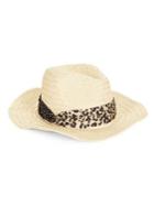 Genie By Eugenia Kim Billie Leopard Trim Straw Hat