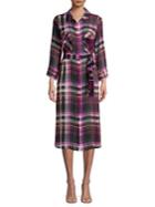 Vince Camuto Tied Plaid Shirt Dress