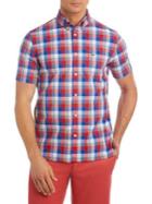 Lacoste Large Check Regular-fit Cotton Poplin Button-down Shirt