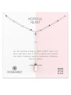 Dogeared Hopeful Heart Rose Quartz And Sterling Silver Y-necklace