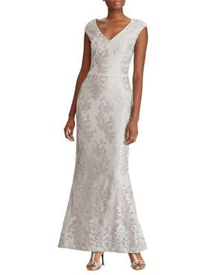 Lauren Ralph Lauren Floral Tulle Gown