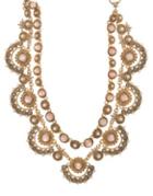 Marchesa Crystal And Faux Pearl Two-row Collar Necklace