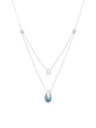 Nadri Gris Crystal And Clear Quartz Double Pendant Necklace
