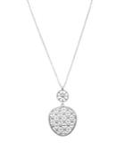 Lucky Brand Global Tribes Silvertone Basket Weave Pendant Necklace