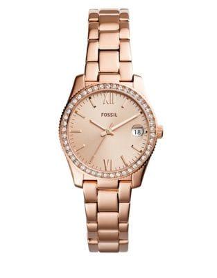 Fossil Scarlette Three-hand Date Rose-goldtone Bracelet Watch