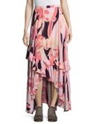 Free People Floral Ruffled Maxi Skirt