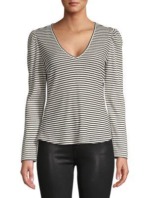 Highline Collective Striped Puff Shoulder Top