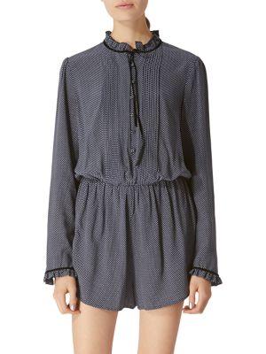 Avec Les Filles Swiss Dot Ruffle Romper