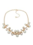 Anne Klein Faux Pearl And Crystal Link Necklace
