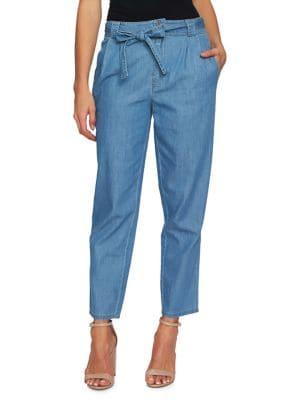 Cece Bouquet Belted Cropped Jeans