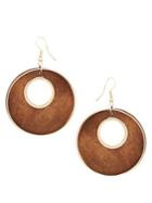 Design Lab Wood Round Drop Earrings