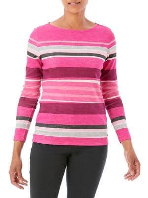 Olsen Multicolor Striped Cotton Tee