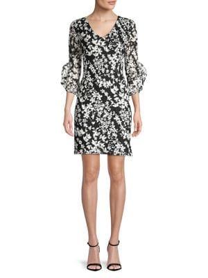 Karl Lagerfeld Paris Three-quarter Bell-sleeve Dress