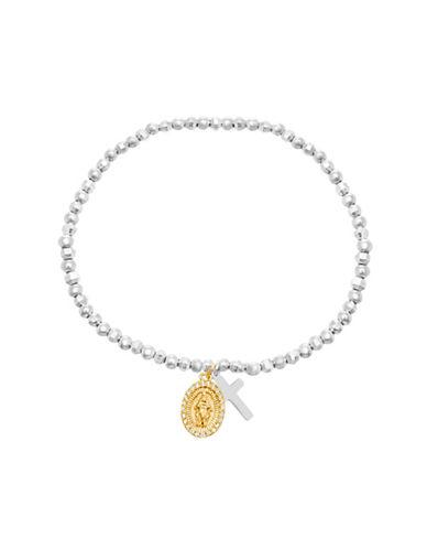 Lord & Taylor Two Religious Stretchy Charm Bracelet