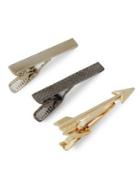 Black Brown Set Of Three Textured Tie Bars