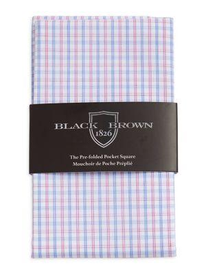 Black Brown Haste Check Pre-folded Pocket Square