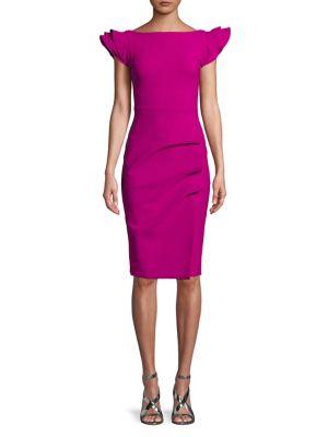 Chiara Boni La Petite Robe Ruffle Cap Sleeve Sheath Dress
