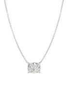 Crislu Radiant Cushion Cuts Sterling Silver Pendant Necklace