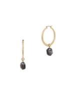 Robert Lee Morris Soho Gray Mood Goldtone Hoop Drop Earrings