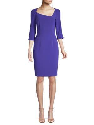 Black Halo Derek Asymmetric V-neck Sheath Dress