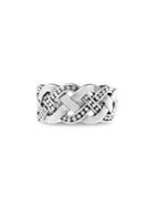 Lord & Taylor Sterling Silver Beaded Basketweave Ring