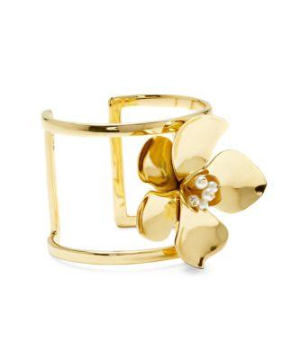 Vince Camuto Amazonian Pearl Flower Statement Cuff Bracelet