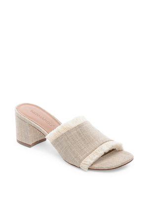 Bernardo Blaire Linen Fringe Sandals