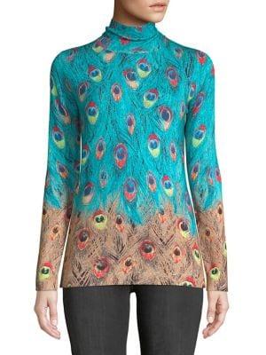 Context Feather-print Turtleneck Sweater