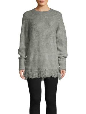 Vero Moda Fringe Hem Ribbed Sweater