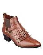 Marc Fisher Ltd Rayna Fringe-accented Leather Ankle Boots