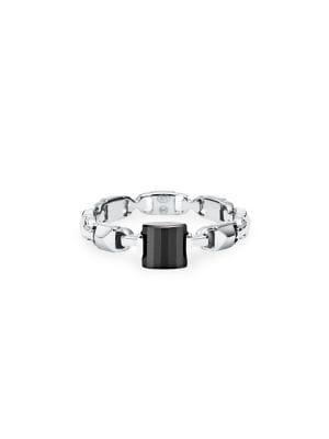 Michael Kors Mercer Sterling Silver And Black Onyx Ring
